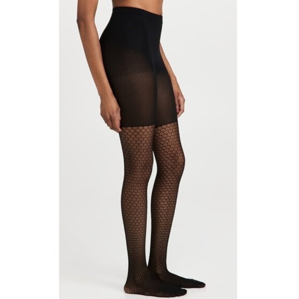 Spanx Tight End Tights Black Diamond Foil 951 Bodyshaping Smoothing Sz B